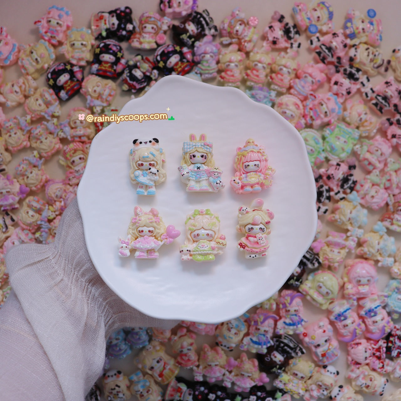 Mixed style cute resin cartoon DIY decorative accessories